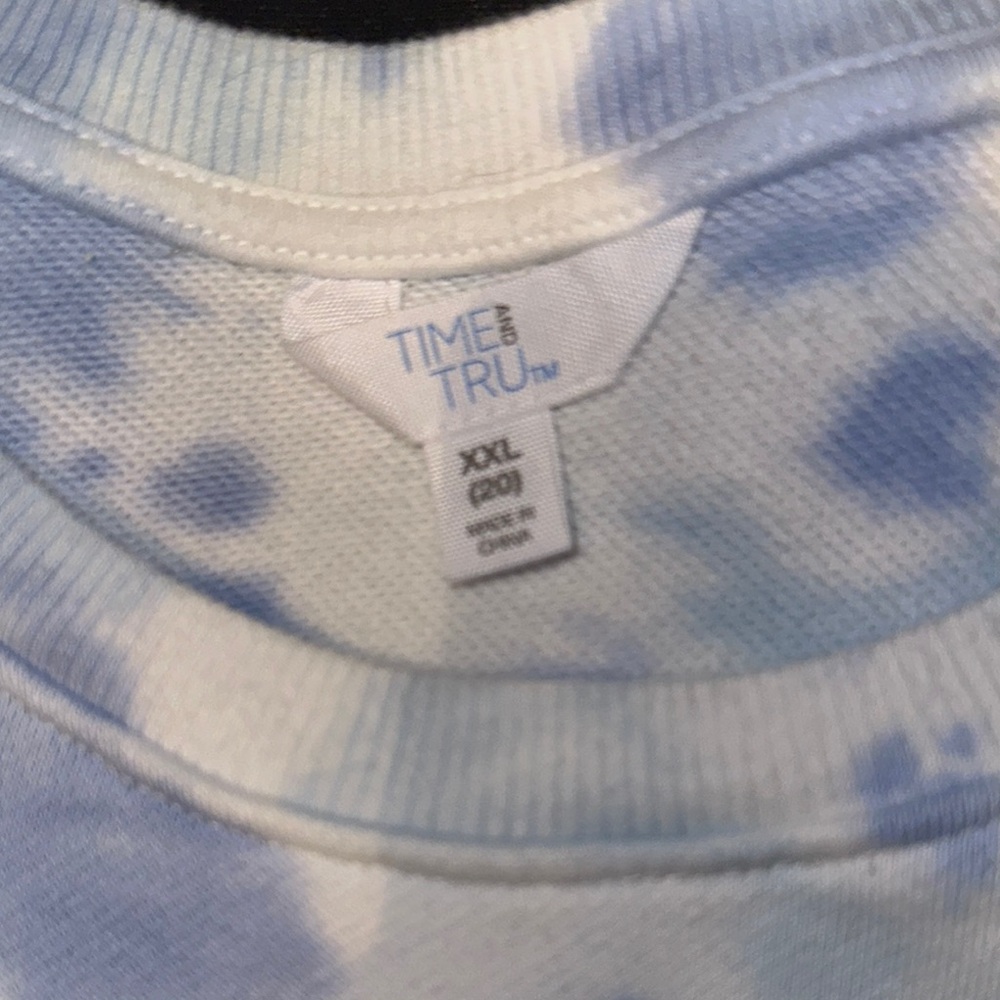 Time and Tru Light Blue Tie-Dye Sweatshirt XXL